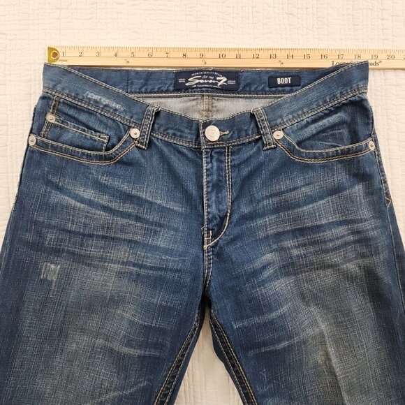 Vintage Seven 7 Bootcut Jeans Men's 36x32 Dark Wash Relaxed Fit 100% Cotton EUC - Picture 7 of 16